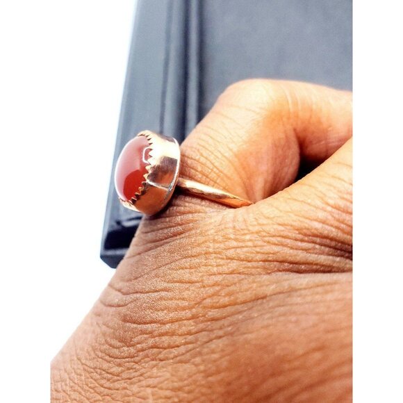 Red onyx copper crystal ring handmade - Picture 11 of 11
